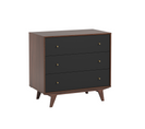 Commode 3 Tiroirs Mid - Noir Et Bois