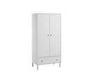 Armoire 2 Portes 1 Tiroir Tela - Blanc