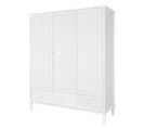 Armoire 3 Portes 2 Tiroirs Bianka - Blanc