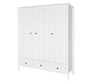 Armoire 3 Portes 2 Tiroirs Allpin - Blanc