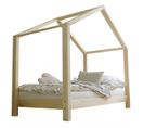 Lit Cabane 90x190 Sommier Inclus Pieds 10 Cm Susan - Bois