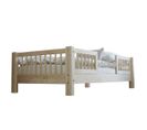 Lit 90x190 Barrières Et Sommier Inclus Pieds 10 Cm Adèle - Bois