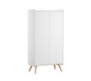 Armoire 2 Portes Vintage - Blanc Et Bois