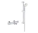 Pack Mitigeur Thermostatique Bain Douche + Pommeau De Douche + Barre De Douche + Flexible Grohe Gro