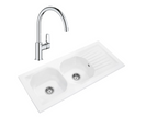 Evier Villeroy Et Boch Nestor Plus + Mitigeur Cuisine Bec Haut Grohe Bauloop