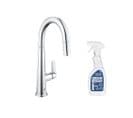 Robinet De Cuisine Avec Douchette Grohe Veletto Quickfix Chromé + Nettoyant Grohclean