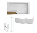 Baignoire Bain Douche Jacob Delafon  Neo 150 X 80 Droite + Pare Bain + Tablier + Étagère