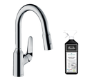 Robinet De Cuisine Avec Douchette Hansgrohe Focus M42 180 2 Jets Chromé + Nettoyant Briochin