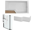 Pack Baignoire Bain Douche 150 X 80 Jacob Delafon Neo Version Droite + Pare Bain Noir Mat + Tablier