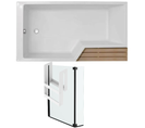 Pack Baignoire Bain Douche Antidérapante 180 X 90 Jacob Delafon Neo Blanc Mat - V.gauche + Pare Bai