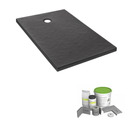 Pack Receveur De Douche 160 X 80 Ipso Rectangle Anthracite + Kit D'étanchéité