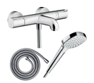 Pack Mitigeur Bain Thermostatique Hansgrohe Ecostat 1001cl + Flexible Metaflex + Pommeau Croma