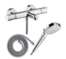 Pack Mitigeur Bain Douche Thermostatique Ecostat Comfort + Flexible Metaflex 160 Cm + Pommeau