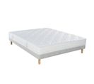 Ensemble Matelas Ressorts 80x220 Cm - Spring 600 Ferme, Sommier Tradition Graphic Et Pieds