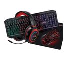 Pack Pro Gamer Hunters 5 Pièces: Clavier, Souris Et Tapis, Casque Et Adaptateur. Rgb. Azerty Et Usb