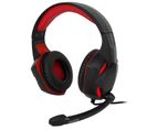 Casque Pro Gamer Basic Ams H555 Rouge LED - 40mm Power Bass Avec Micro Intégré, Réglage Volume