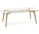 Table Basse Design En Verre Pied Bois L120cm