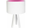 Lampe De Chevet Enfant Trépied Blanc Abat Jour Rose