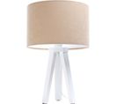 Lampe De Chevet Bois Blanc 30x30x46cm