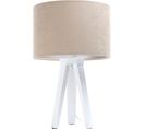 Lampe De Chevet Bois Blanc 30x30x46cm
