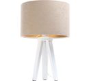 Lampe De Chevet Bois Blanc 30x30x46cm