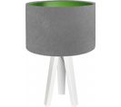 Lampe De Chevet Enfant Trépied Blanc Abat Jour Gris Et Vert