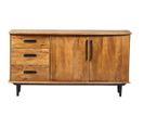 Gedeon-buffet Vintage 2 Portes 3 Tiroirs En Bois De Manguier Massif