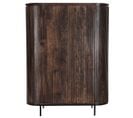 Menton-buffet Haut 2 Portes En Bois De Manguier Massif Noyer