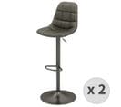 Henrik-tabouret De Bar En Cuir Synthétique Anthracite-gris Bronze (x2)