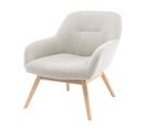 Malmo-fauteuil Lounge En Tissu Coloris Lin Et Bois Naturel