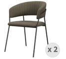 Luca-fauteuil De Table En Tissu Taupe Et Métal Noir (x2)