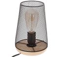 Lampe À Poser En Métal Et Bois Coloris Noir - H 23 Cm