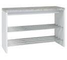 Banc En Tube D'acier Chromé Et Mdf Optique Béton - Dim : L81 X P30 X H55 Cm