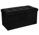 Coffre/pouf Pliable En Mdf Et Polyuréthane Coloris Noir - Dim : L76 X L38 X H38 Cm