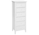 Chiffonnier De 6 Tiroirs En Bois Blanc - Dim : L45 X L30 X H113 Cm