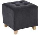 Pouf En Mdf Et Polyester, Velours Gris Trend - Dim : L.35 X L.35 X H.35 Cm