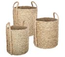 Lot De 3 Paniers De Rangement En Osier Coloris Naturel