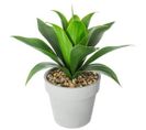 Plante artificielle en ciment et plastique, gris - Dim : L.28 x l.28 x H.34 cm