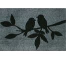 Tapis Anti-poussière "mésanges" En Polyamide Coloris Noir/gris - Dim : 40 X 60 Cm