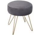 Tabouret En Métal Et Polyester Coloris Gris Foncé - Dim : D.35 X H.40 Cm