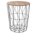 Table D'appoint Design En Mdf Et Acier, Noir - Dim : D.47 X H. 57 Cm