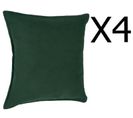 Lot De 4 Coussins En Polyester Coloris Vert - Dim : L. 45 X L. 45 Cm