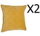 Lot De 2 Coussins En Polyester Coloris Ocre - Dim : L.45 X L.45 Cm