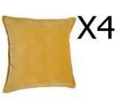 Lot De 4 Coussins En Polyester Coloris Ocre - Dim : L.45 X L.45 Cm