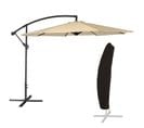 Parasol Déporté Oahu Rond 3m De Diamètre Beige + Housse