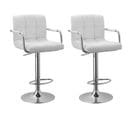 Lot De 2 Tabourets De Bar Blanc Avec Accoudoirs Mike