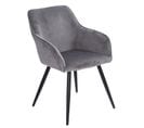 Chaise Vintage Gisele Velours Gris