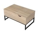 Table Basse Avec Plateaux Relevables Noire Et Bois Lotta