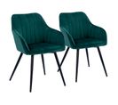 Lot De 2 Chaises En Velours Bertille Vertes