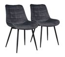 Lot De 2 Chaises En Velours Louise Grises